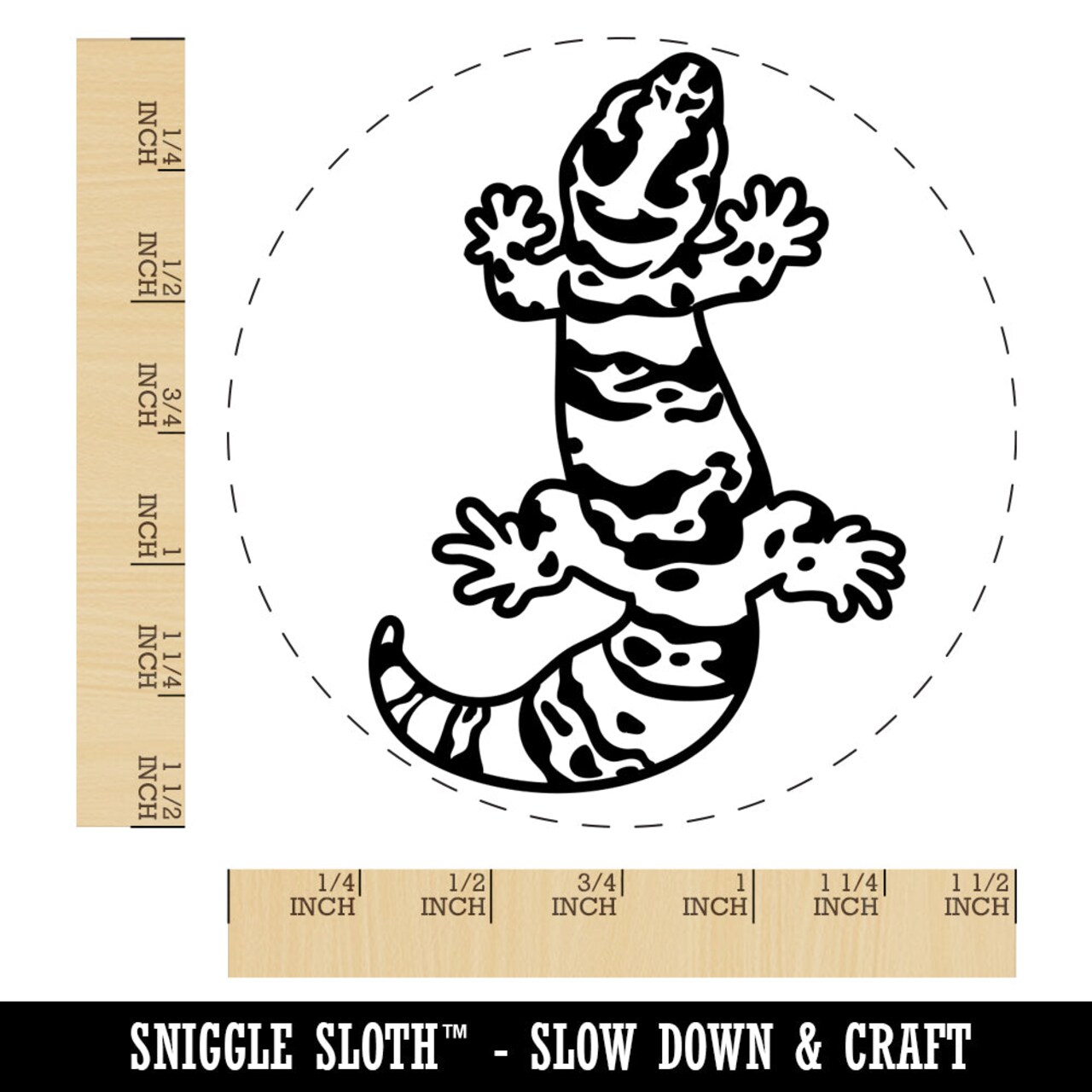 Chubby Leopard Gecko Lizard Self-Inking Rubber Stamp for Stamping Crafting Planners